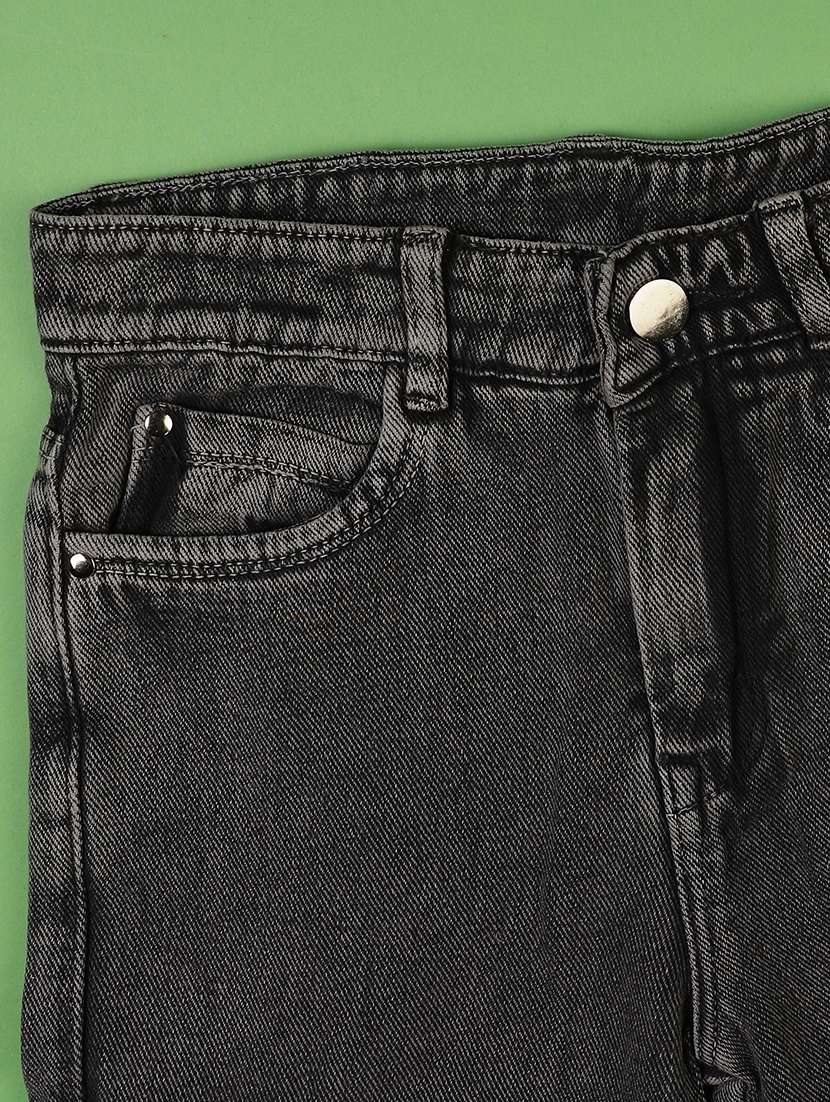 girls plain mid rise regular fit cargo - 22057411 -  Standard Image - 3