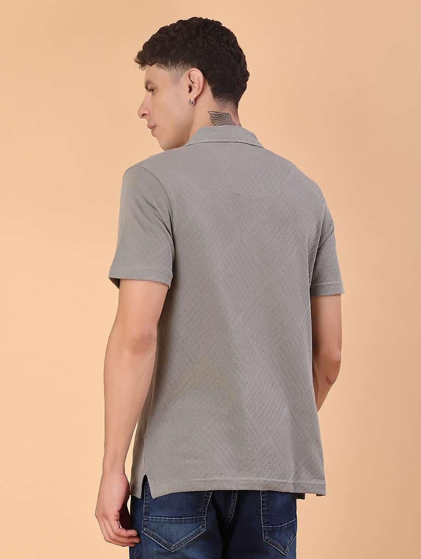 men self design short sleeve regular fit casual shirt - 22057414 -  Standard Image - 3