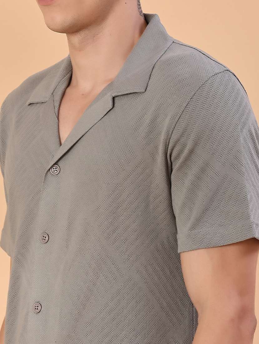 men self design short sleeve regular fit casual shirt - 22057414 -  Standard Image - 5