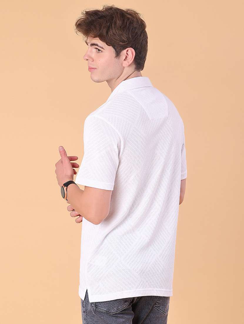 men self design short sleeve regular fit casual shirt - 22057415 -  Standard Image - 3