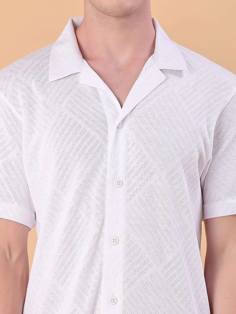 men self design short sleeve regular fit casual shirt - 22057415 -  Standard Image - 5