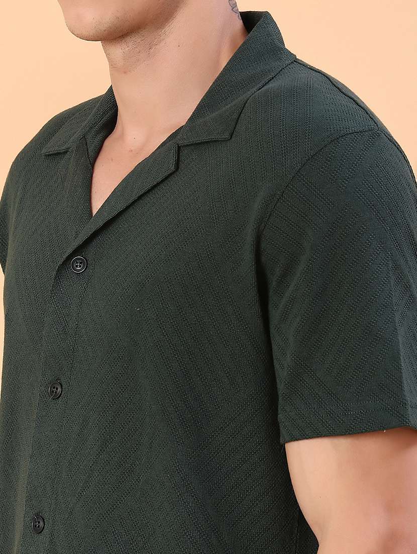 men self design short sleeve regular fit casual shirt - 22057416 -  Standard Image - 5