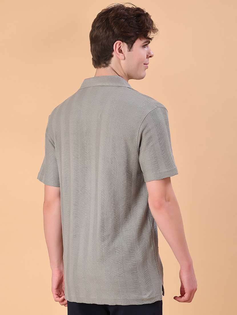 men self design short sleeve regular fit casual shirt - 22057420 -  Standard Image - 3