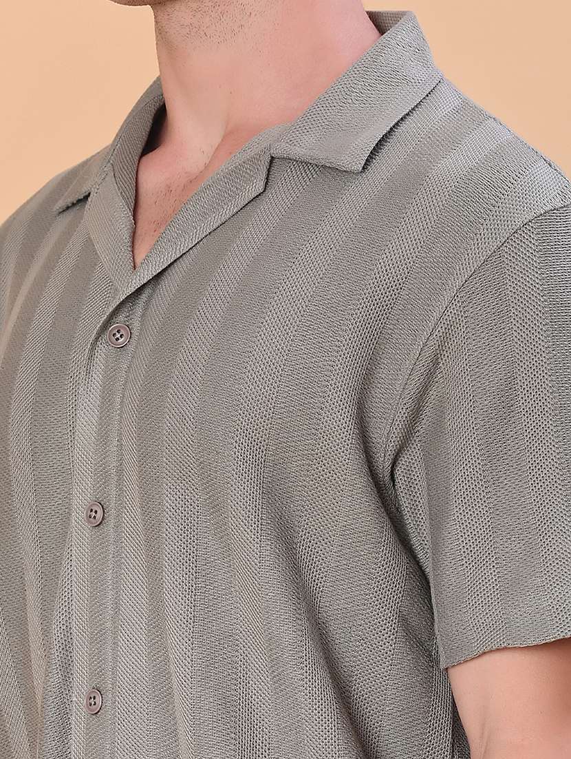 men self design short sleeve regular fit casual shirt - 22057420 -  Standard Image - 5