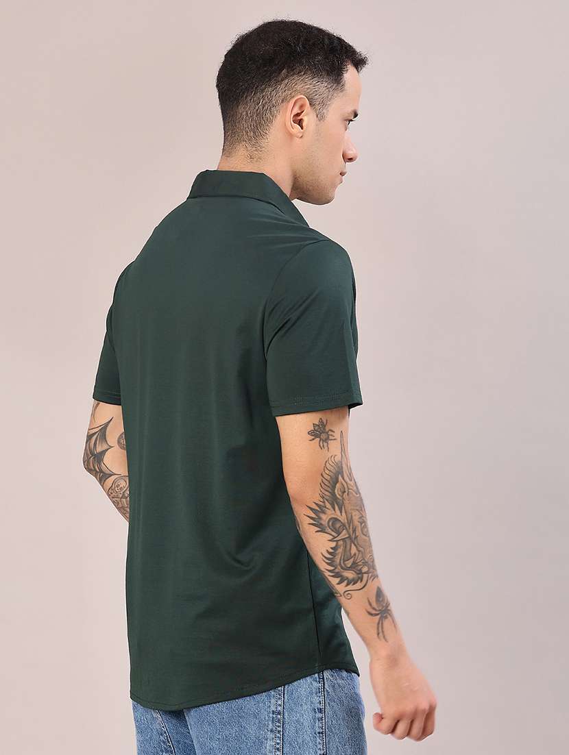 men solid short sleeve regular fit casual shirt - 22057425 -  Standard Image - 3