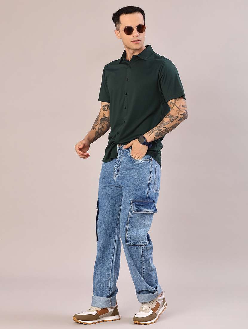 men solid short sleeve regular fit casual shirt - 22057425 -  Standard Image - 5