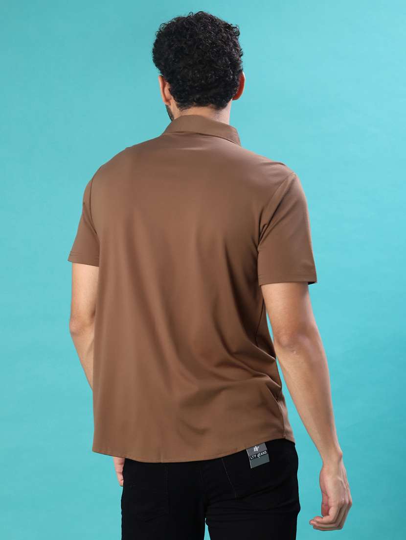 men solid short sleeve regular fit casual shirt - 22057428 -  Standard Image - 3