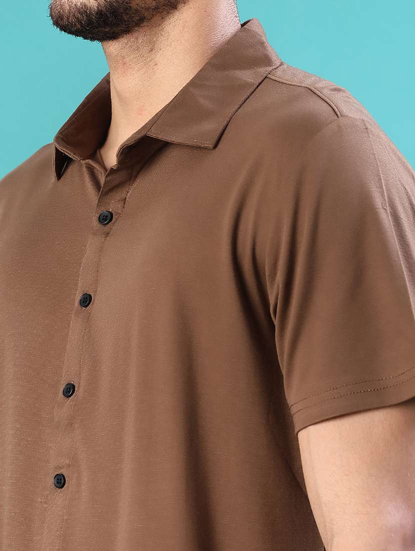 men solid short sleeve regular fit casual shirt - 22057428 -  Standard Image - 5