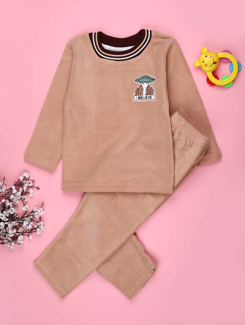 boys solid full length co-ord set