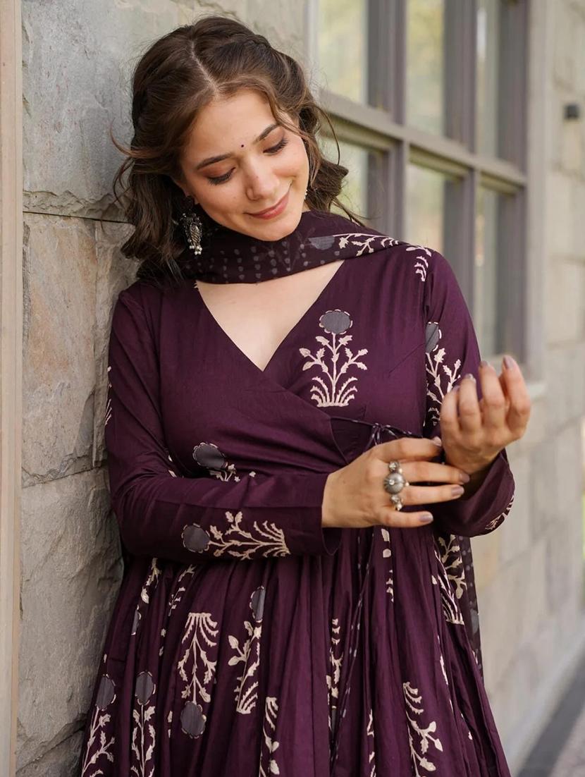 women printed long sleeve kurta palazzo with dupatta set - 22057678 - Standard Image - 3