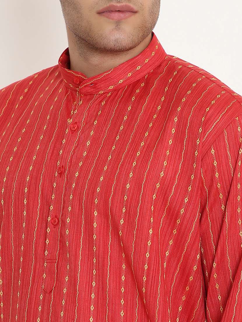 men printed long sleeve kurta and pyjama set - 22057705 - Standard Image - 5