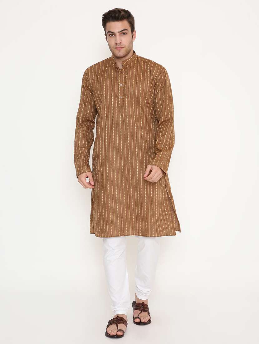 men printed long sleeve kurta and pyjama set - 22057706 - Zoom Image - 0