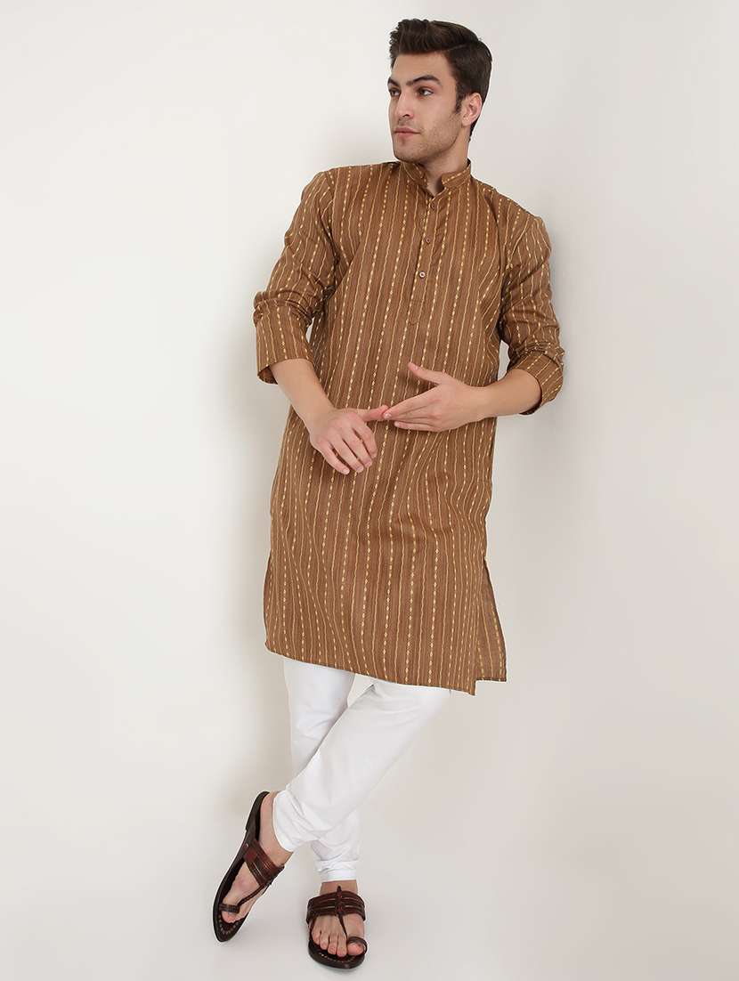 men printed long sleeve kurta and pyjama set - 22057706 - Standard Image - 3