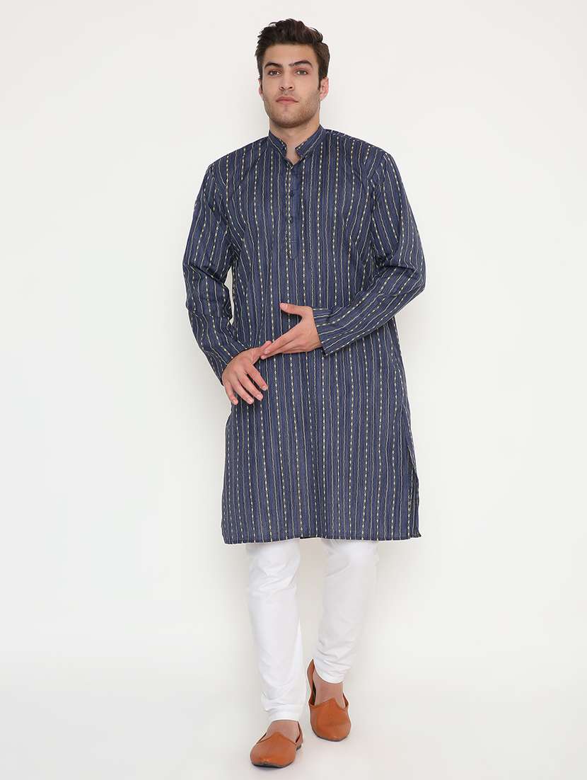 men printed long sleeve kurta and pyjama set - 22057707 - Zoom Image - 0