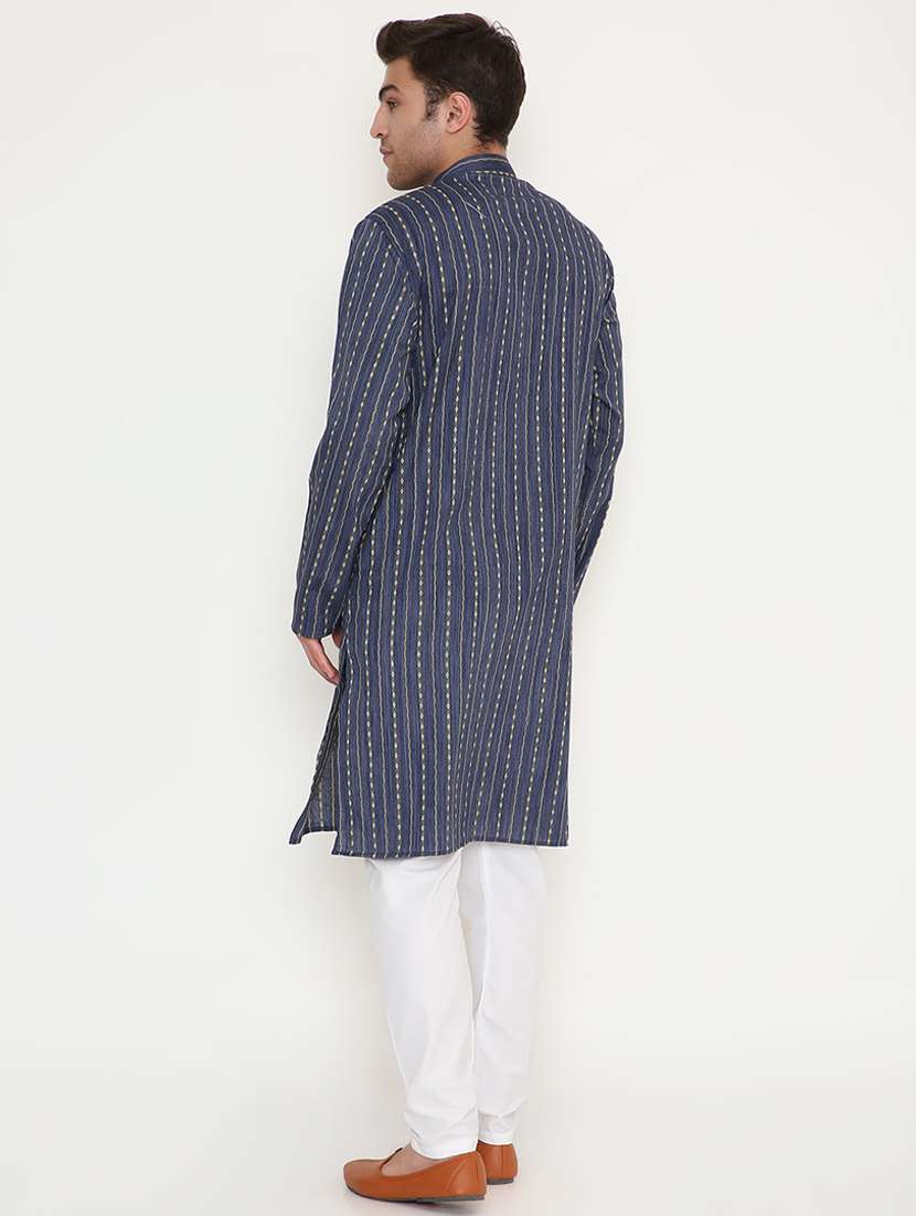 men printed long sleeve kurta and pyjama set - 22057707 - Standard Image - 3