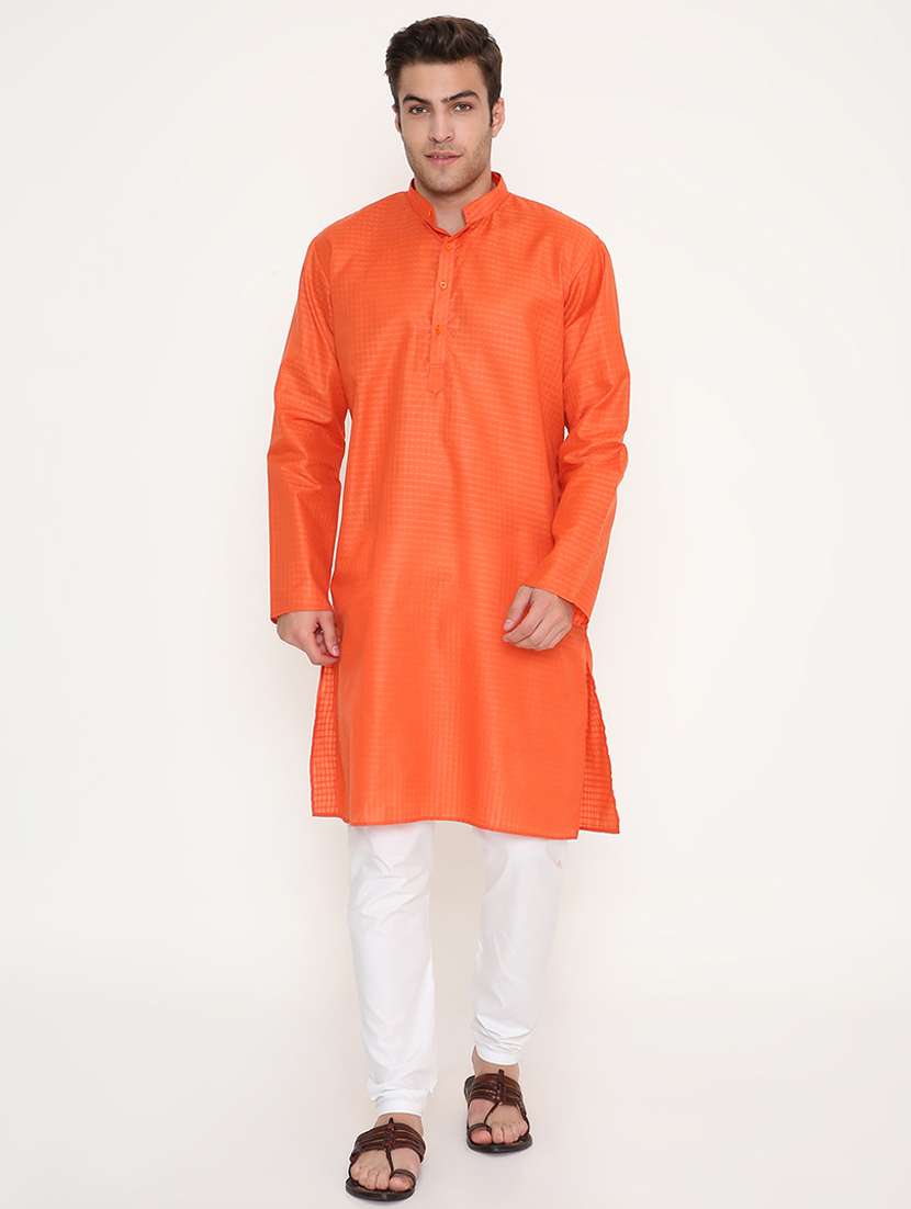 men solid long sleeve kurta and pyjama set - 22057709 - Zoom Image - 0