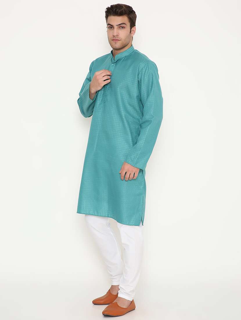 men self designed long sleeve kurta and pyjama set - 22057710 -  Standard Image - 3
