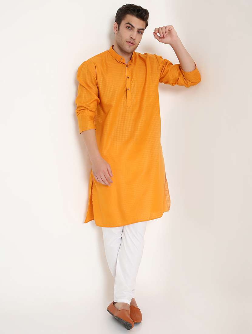 men self designed long sleeve kurta and pyjama set - 22057711 - Standard Image - 3