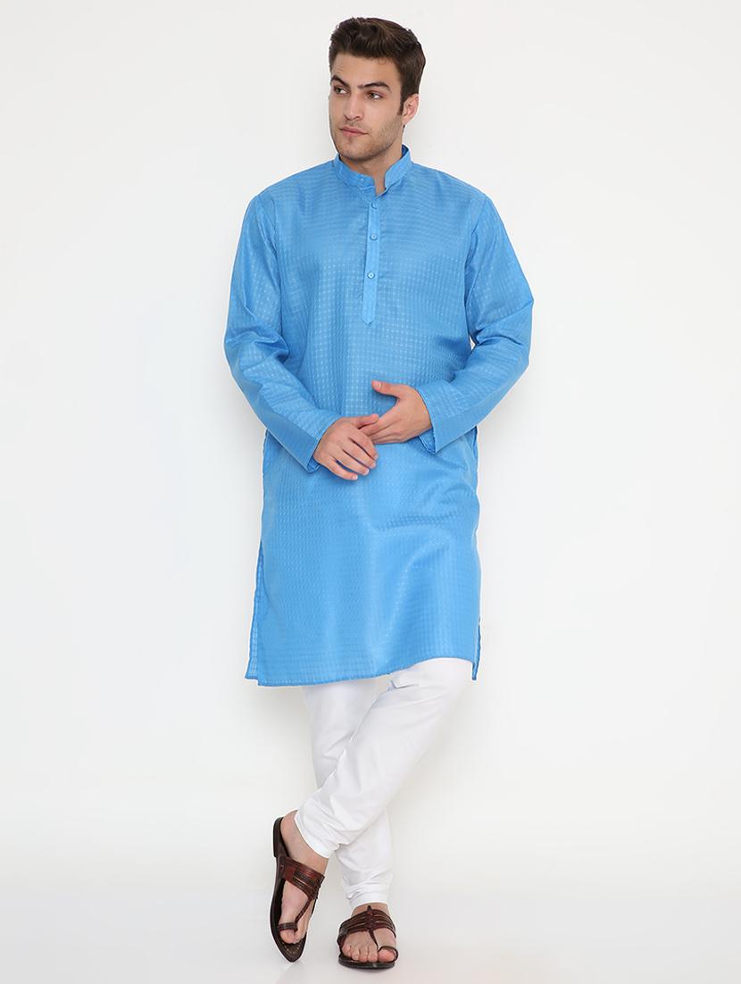 men self designed long sleeve kurta and pyjama set - 22057712 - Zoom Image - 0