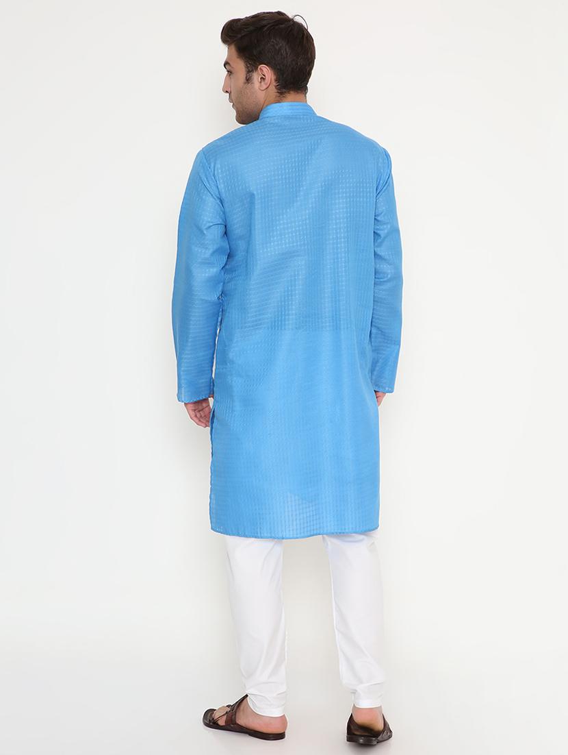 men self designed long sleeve kurta and pyjama set - 22057712 - Standard Image - 3