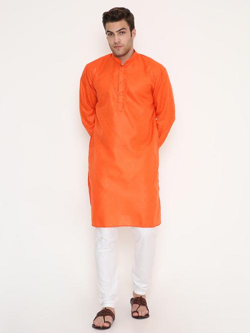 men self designed long sleeve kurta and pyjama set - 22057714 - Standard Image - 0