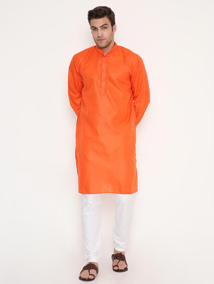men self designed long sleeve kurta and pyjama set - 22057714 - Zoom Image - 0