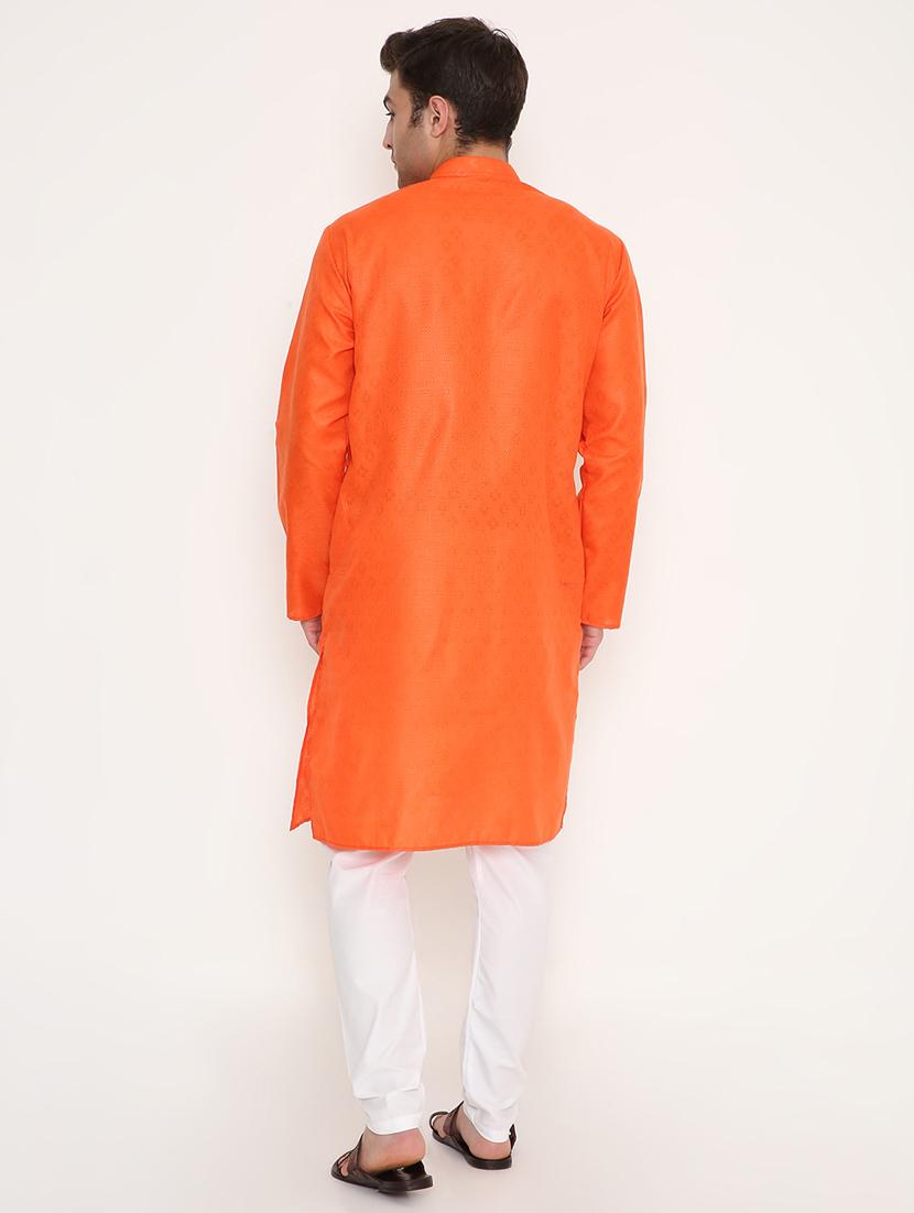 men self designed long sleeve kurta and pyjama set - 22057714 - Standard Image - 3