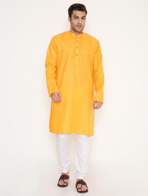 men self designed long sleeve kurta and pyjama set - 22057716 -  Standard Image - 0