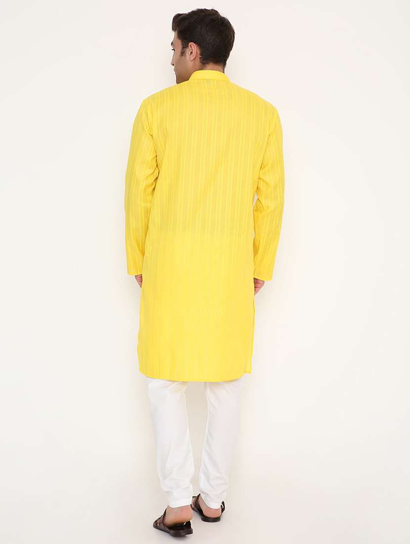 men self designed long sleeve kurta and pyjama set - 22057718 - Standard Image - 3
