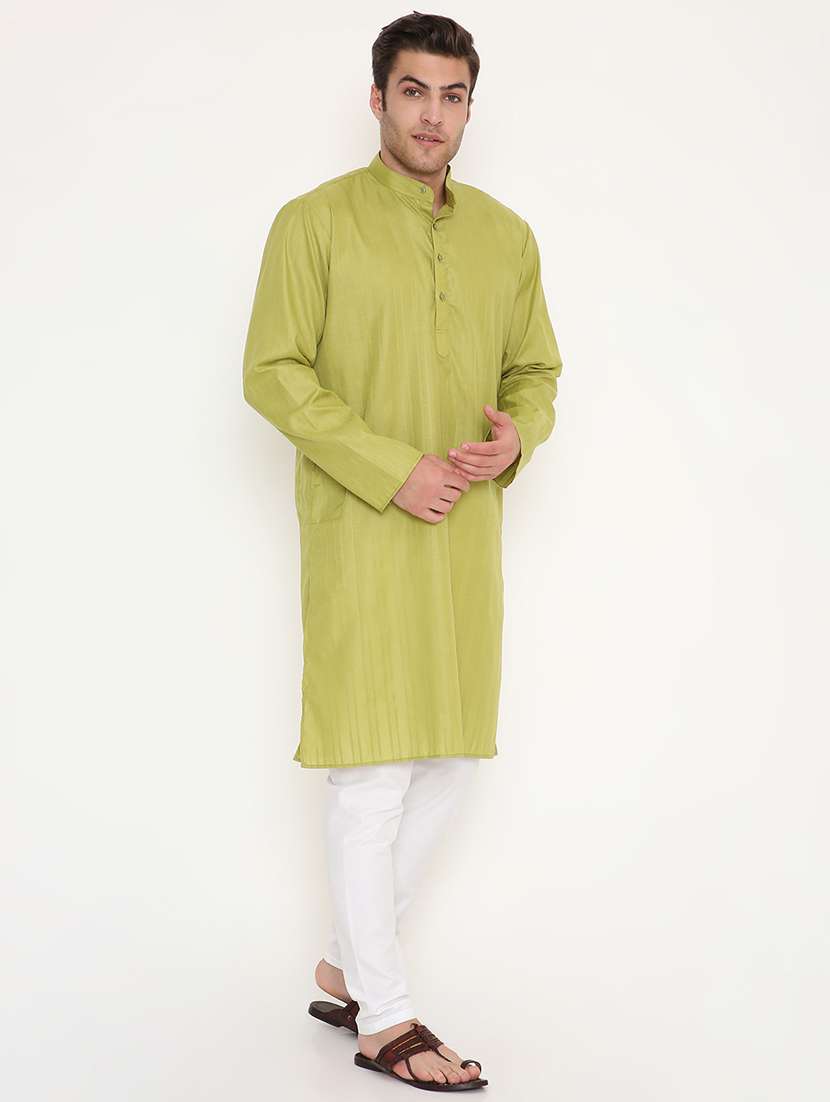 men self designed long sleeve kurta and pyjama set - 22057719 -  Standard Image - 3