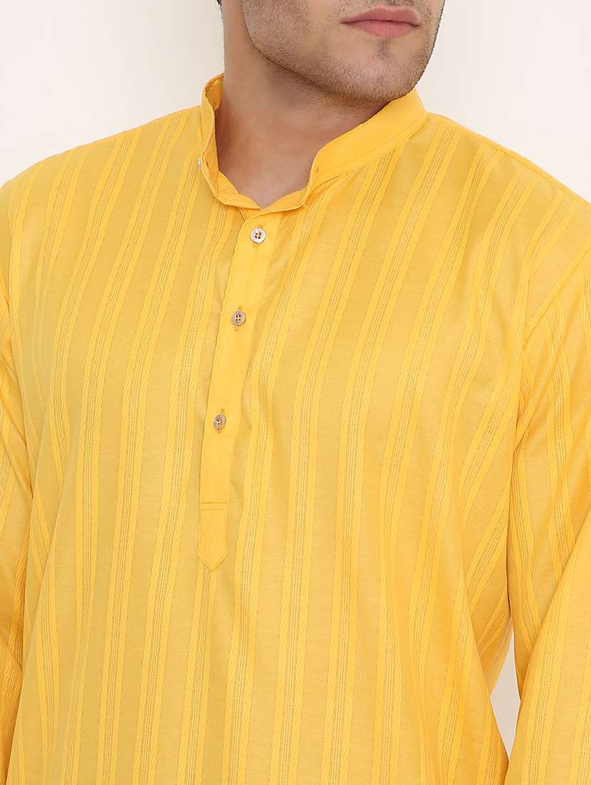 men self designed long sleeve kurta and pyjama set - 22057720 - Standard Image - 5