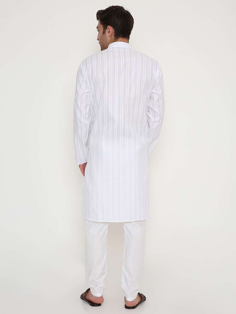 men self designed long sleeve kurta and pyjama set - 22057721 - Standard Image - 3