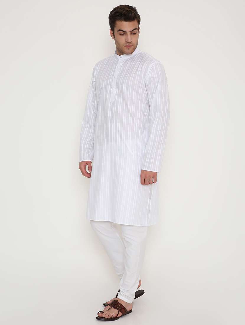 men self designed long sleeve kurta and pyjama set - 22057721 - Standard Image - 5
