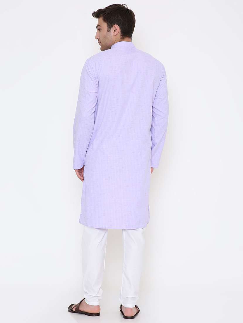 men solid long sleeve kurta and pyjama set - 22057723 -  Standard Image - 3