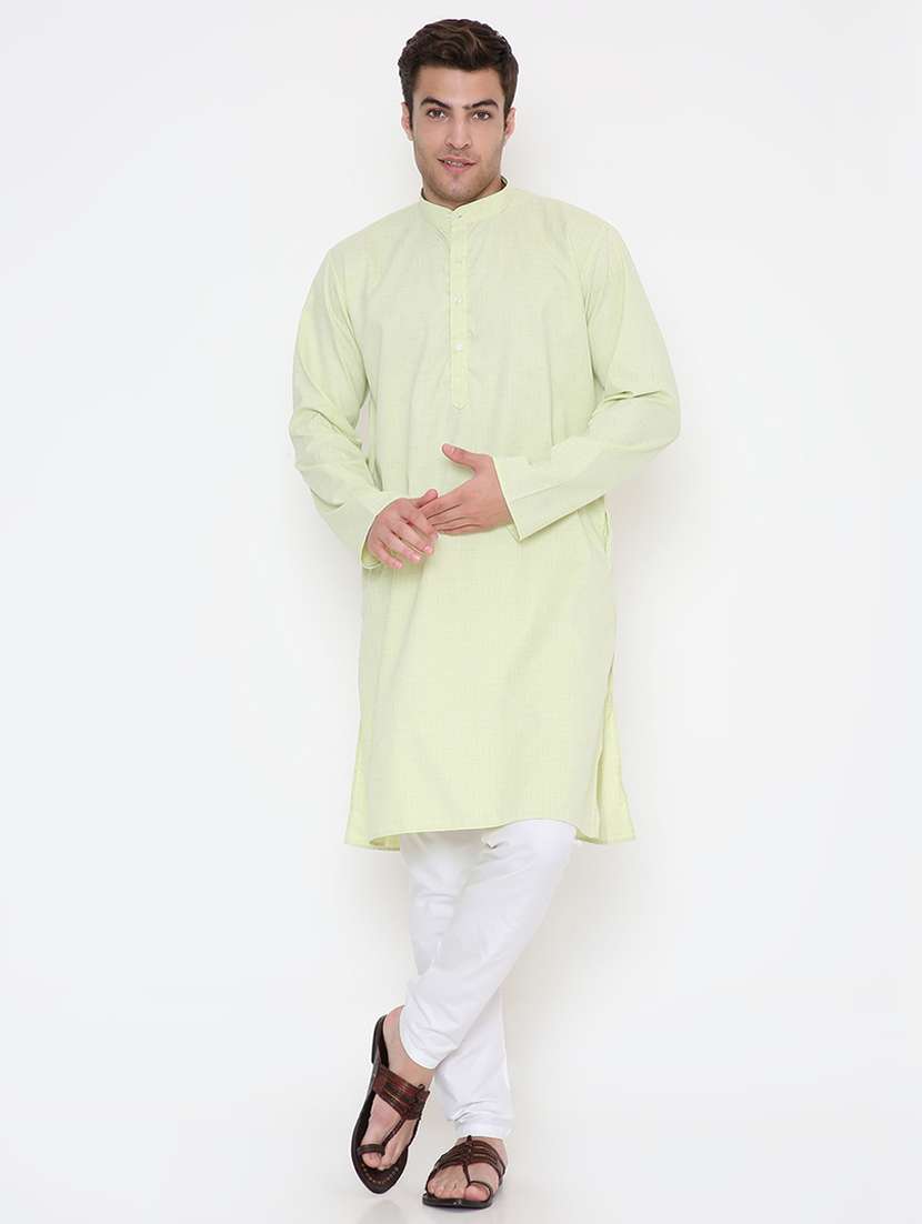 men solid long sleeve kurta and pyjama set - 22057724 - Zoom Image - 0