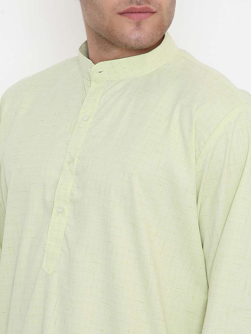 men solid long sleeve kurta and pyjama set - 22057724 - Standard Image - 5