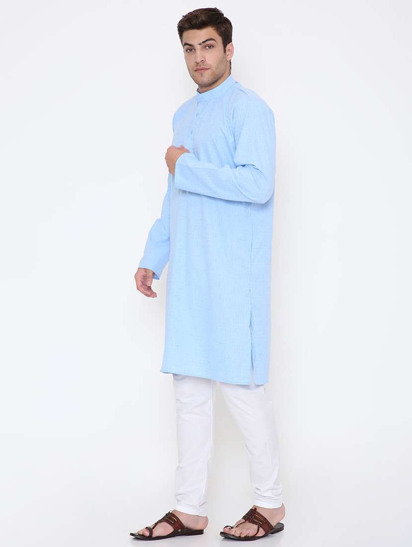men solid long sleeve kurta and pyjama set - 22057725 -  Standard Image - 3