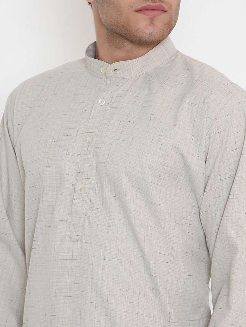men solid long sleeve kurta and pyjama set - 22057726 - Standard Image - 5