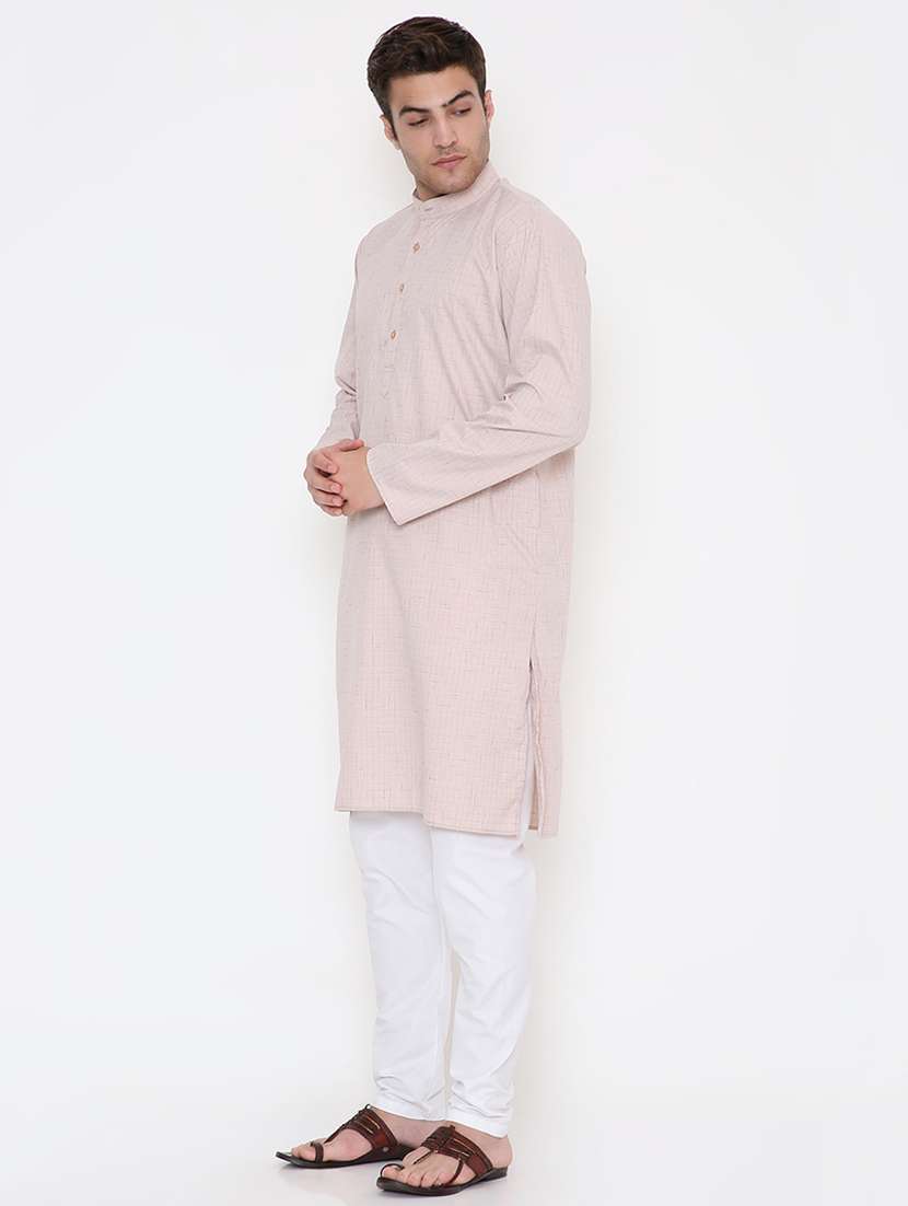 men solid long sleeve kurta and pyjama set - 22057727 - Standard Image - 3