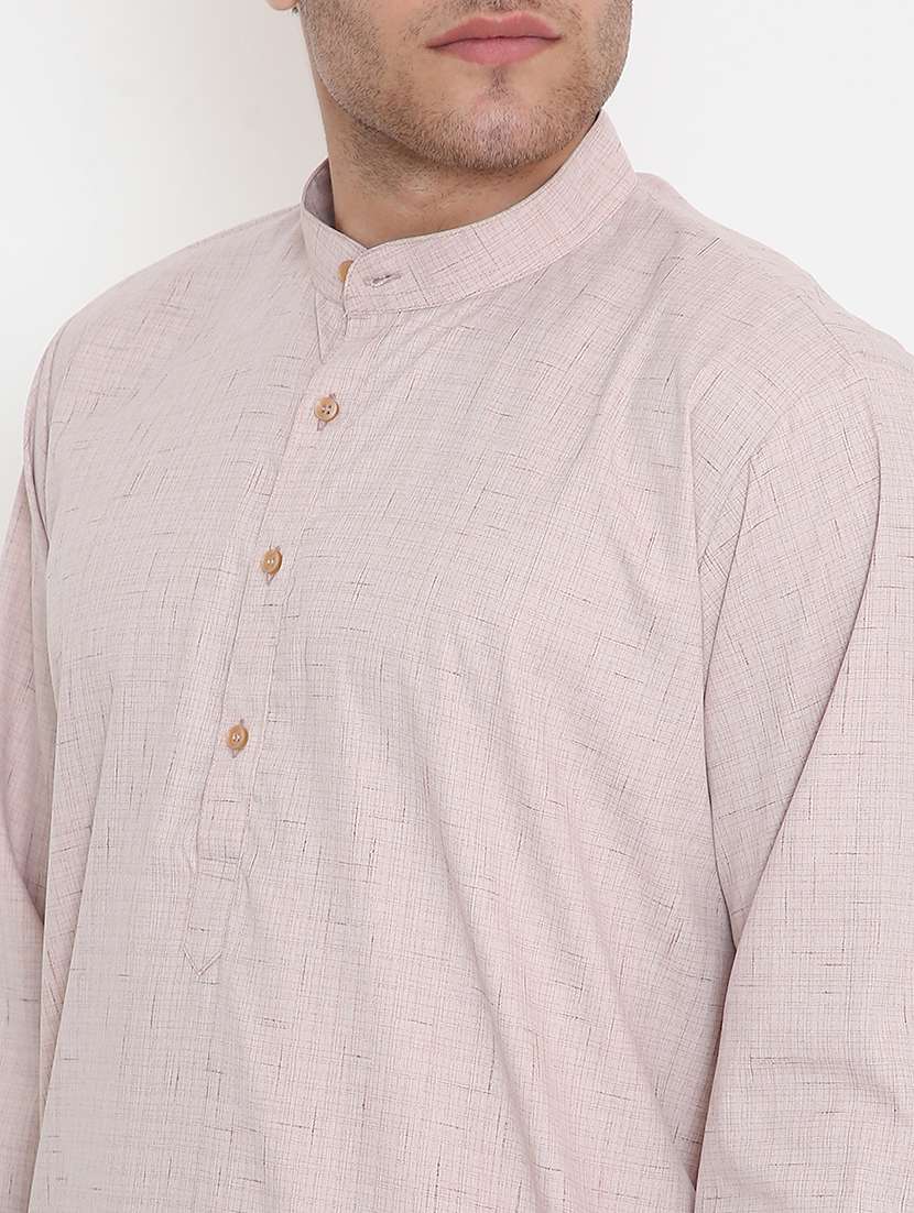 men solid long sleeve kurta and pyjama set - 22057727 - Standard Image - 5
