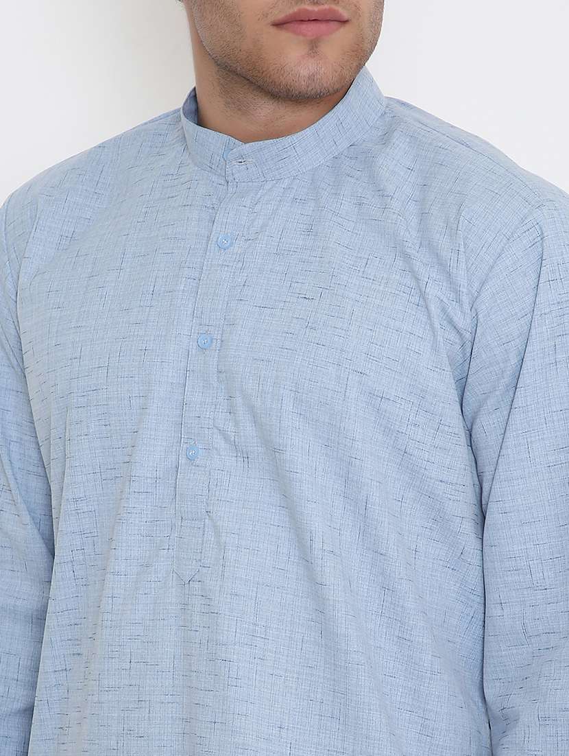 men solid long sleeve kurta and pyjama set - 22057728 -  Standard Image - 5