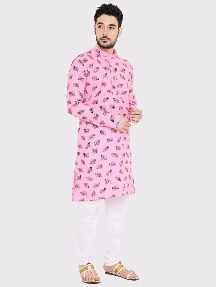 men printed long sleeve kurta and pyjama set - 22057734 - Standard Image - 3