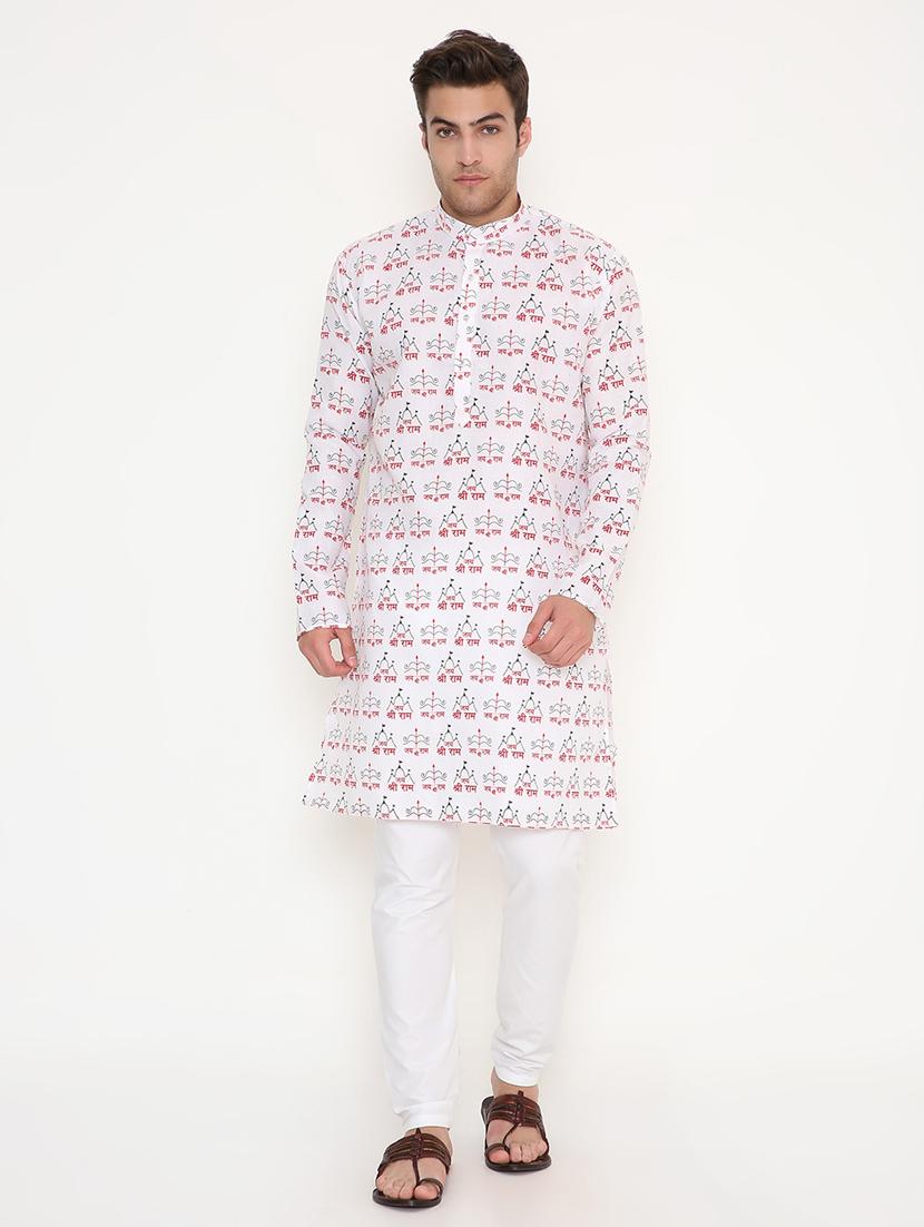 men printed long sleeve kurta and pyjama set - 22057736 - Zoom Image - 0