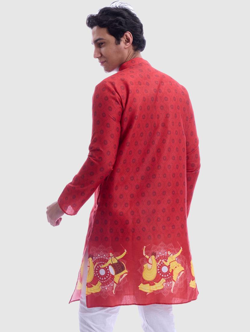 men printed long sleeve kurta and pyjama set - 22057737 - Standard Image - 3
