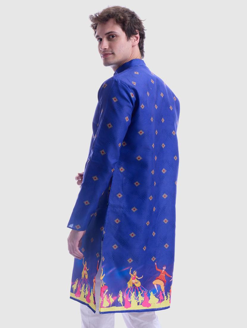men printed long sleeve kurta and pyjama set - 22057738 - Standard Image - 3