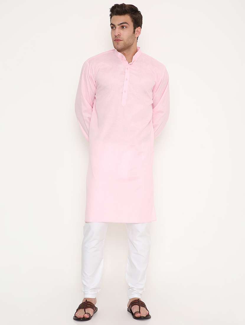 men solid long sleeve kurta and pyjama set - 22057742 - Zoom Image - 0