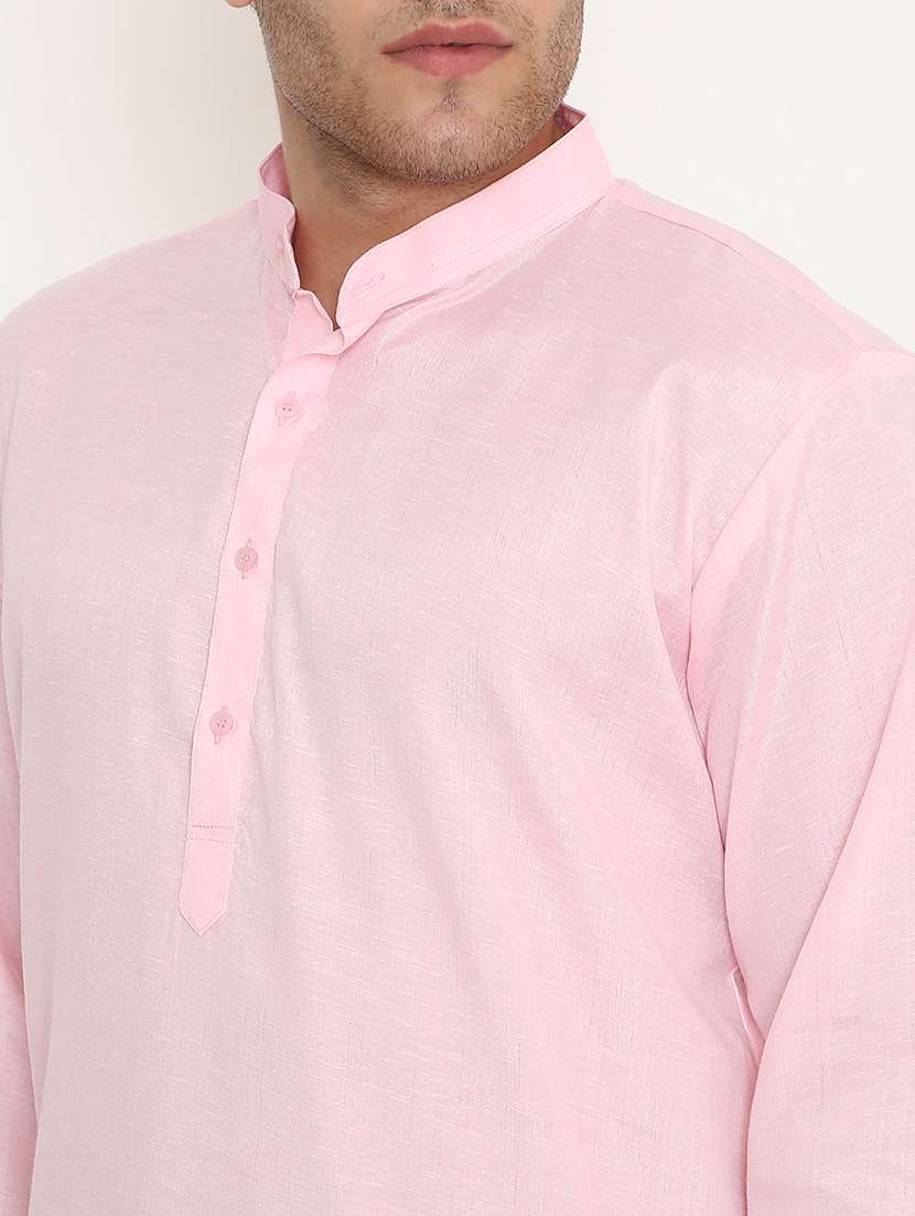 men solid long sleeve kurta and pyjama set - 22057742 - Standard Image - 5