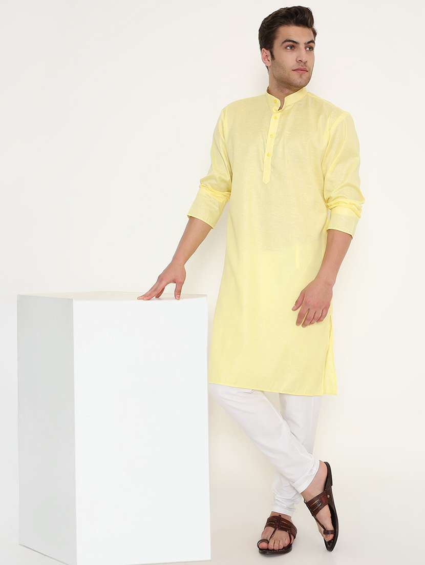 men solid long sleeve kurta and pyjama set - 22057743 -  Standard Image - 3