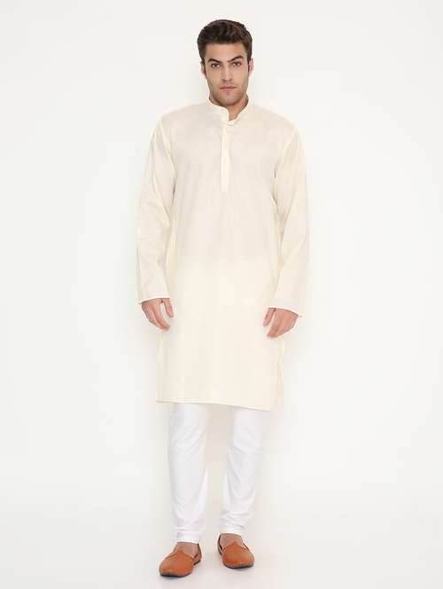 men solid long sleeve kurta and pyjama set - 22057744 - Standard Image - 0