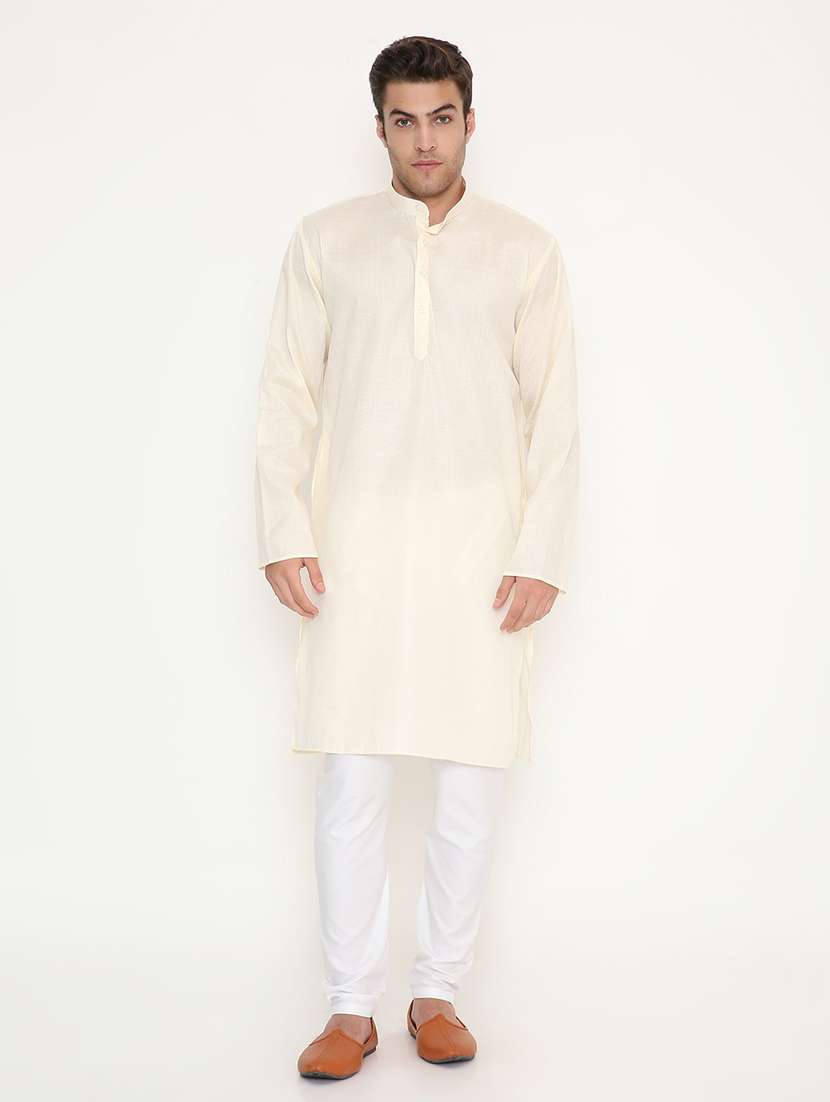 men solid long sleeve kurta and pyjama set - 22057744 - Zoom Image - 0